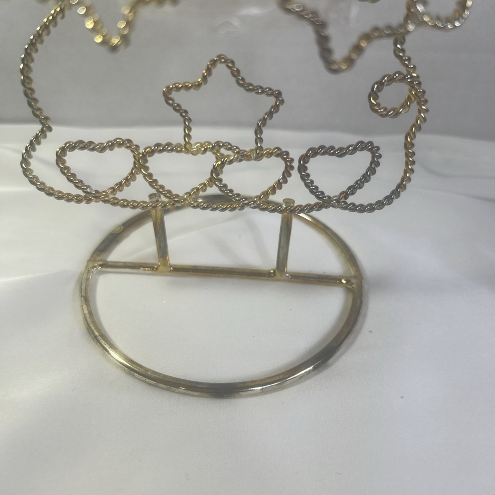Vintage Avon Angle Candle Holder Gold Tea Light 10.5 Inches Tall Christmas - Picture 4 of 4